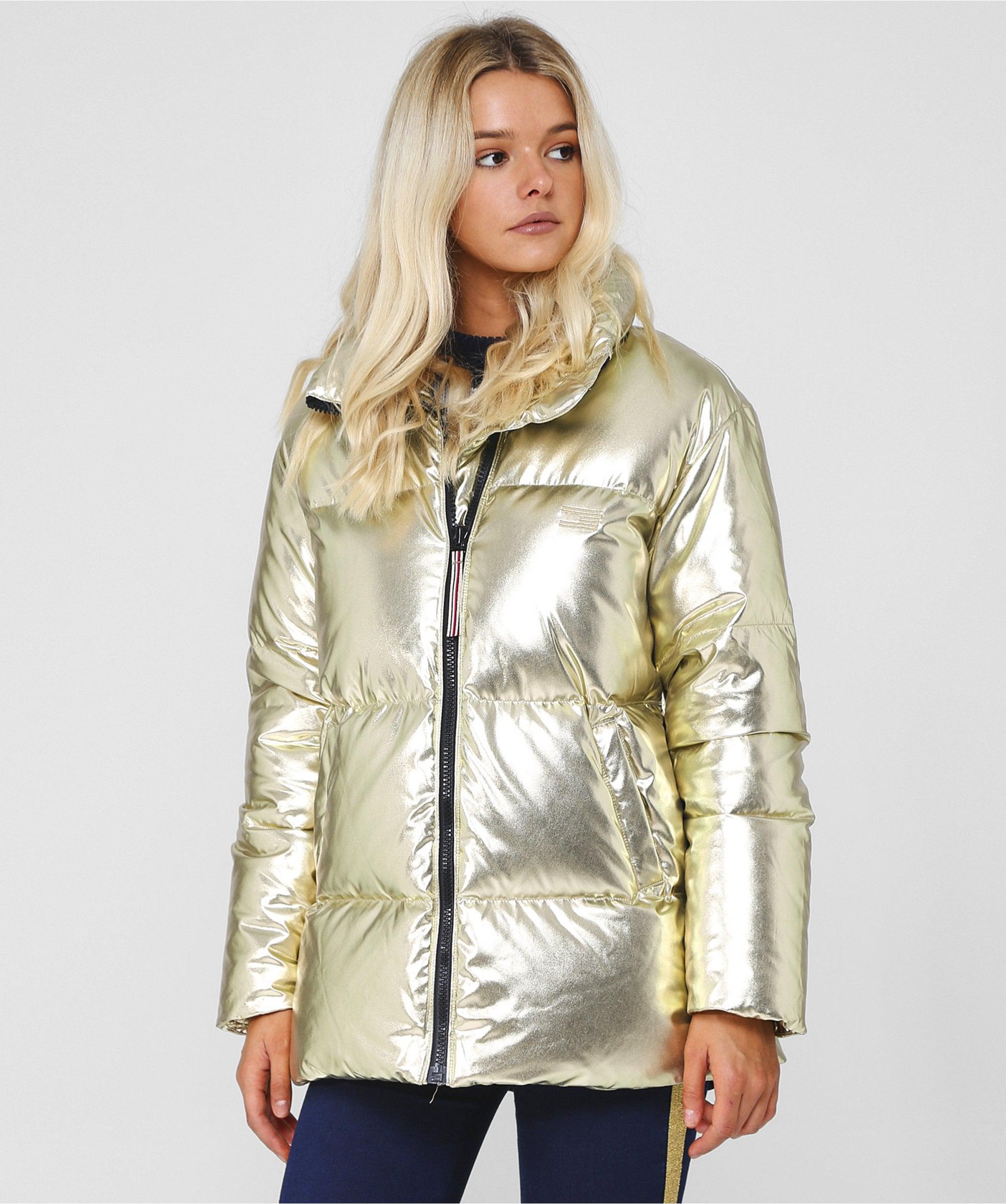 Hilfiger Synthetic Tommy Icons Puffer Jacket in Gold (Metallic) - Lyst