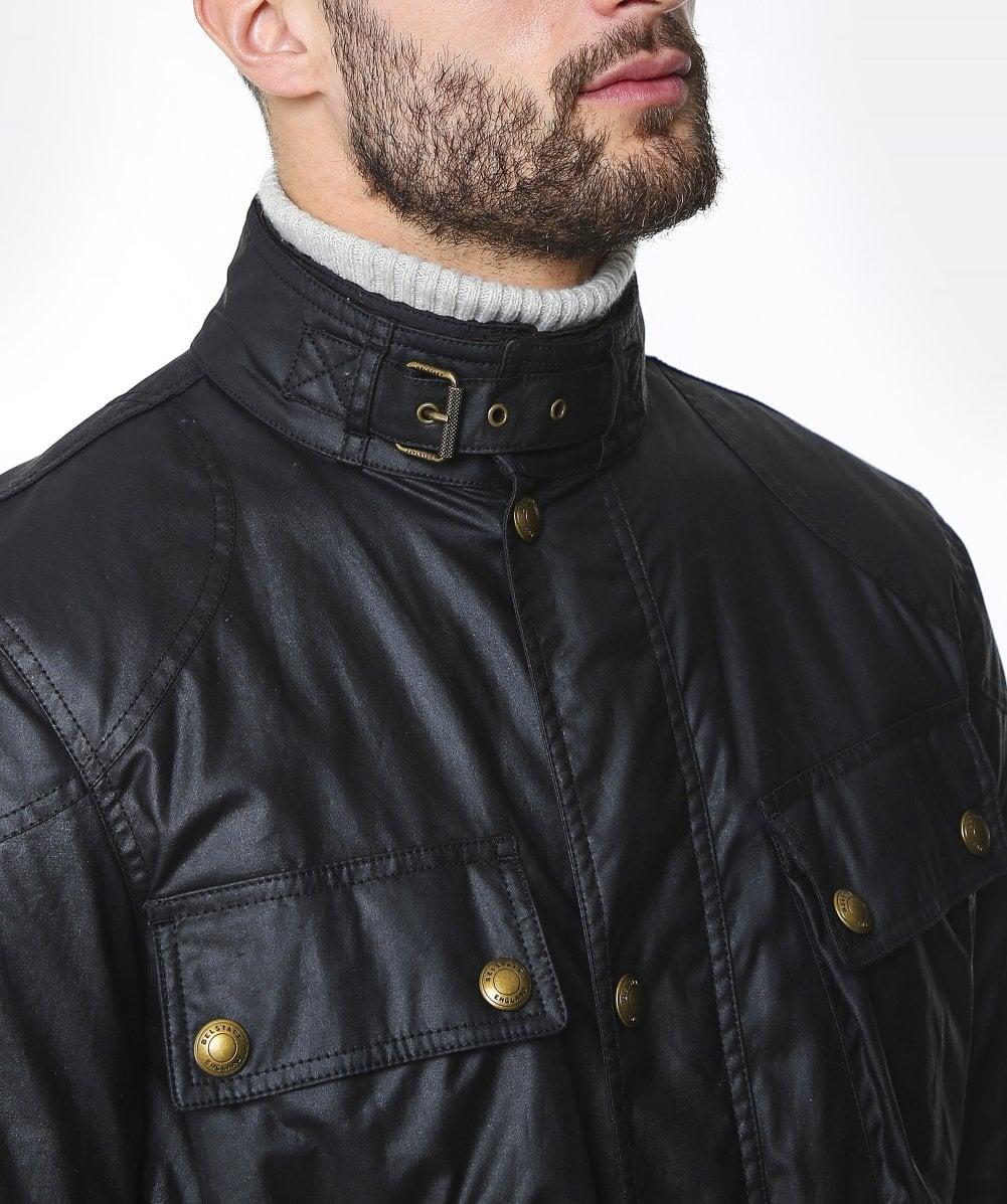 Belstaff Trialmaster Mahogany Wax Jacket in Black for Men | Lyst UK