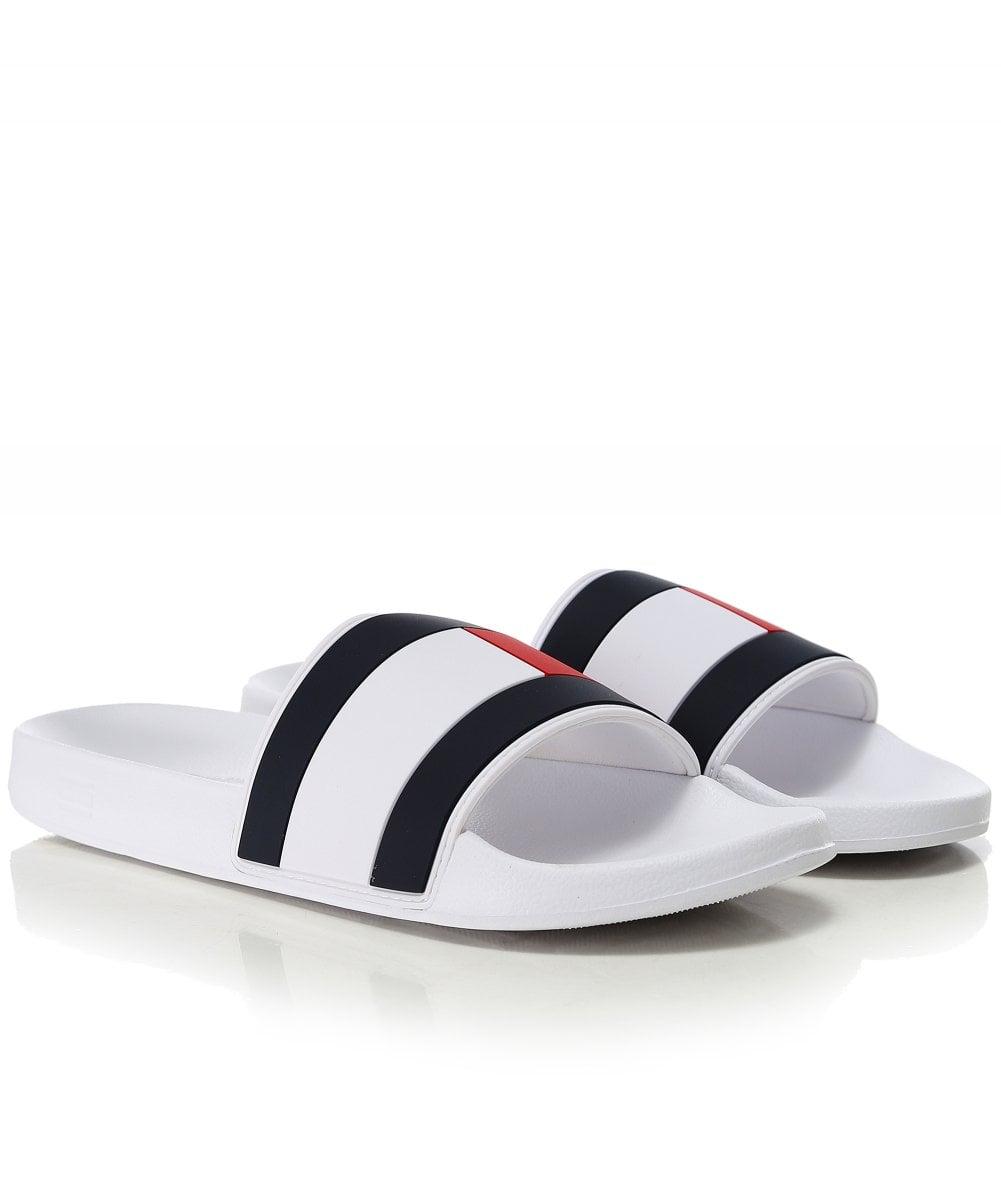 tommy hilfiger sliders white