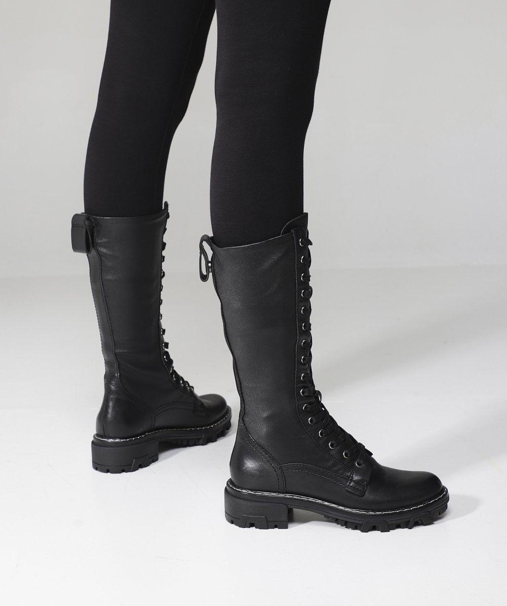 Rag & Bone Shiloh Tall Leather Combat Boots in Black - Lyst