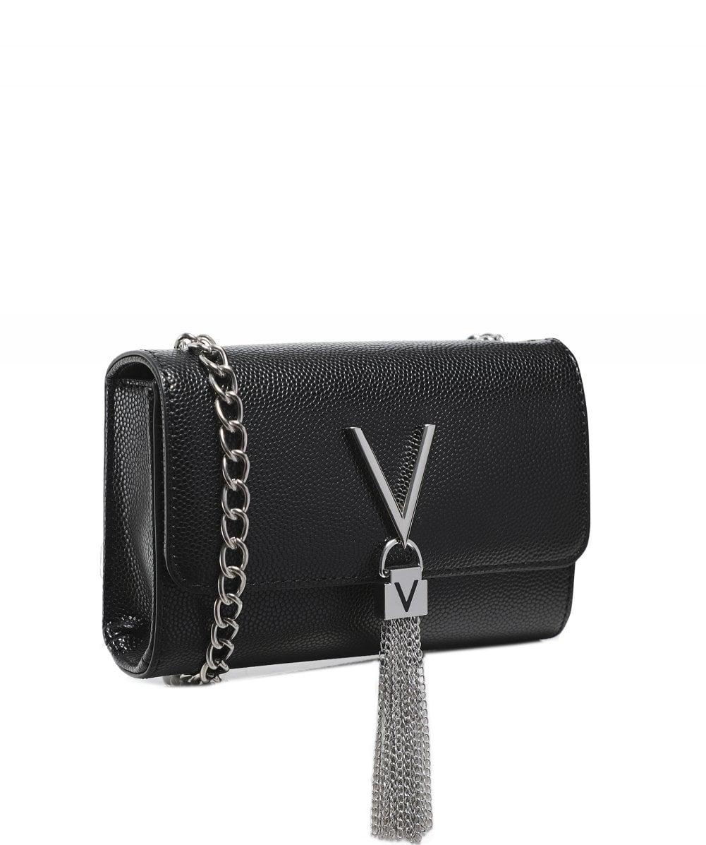 Valentino By Mario Valentino Divina Metallic Crossbody Bag in Black - Lyst