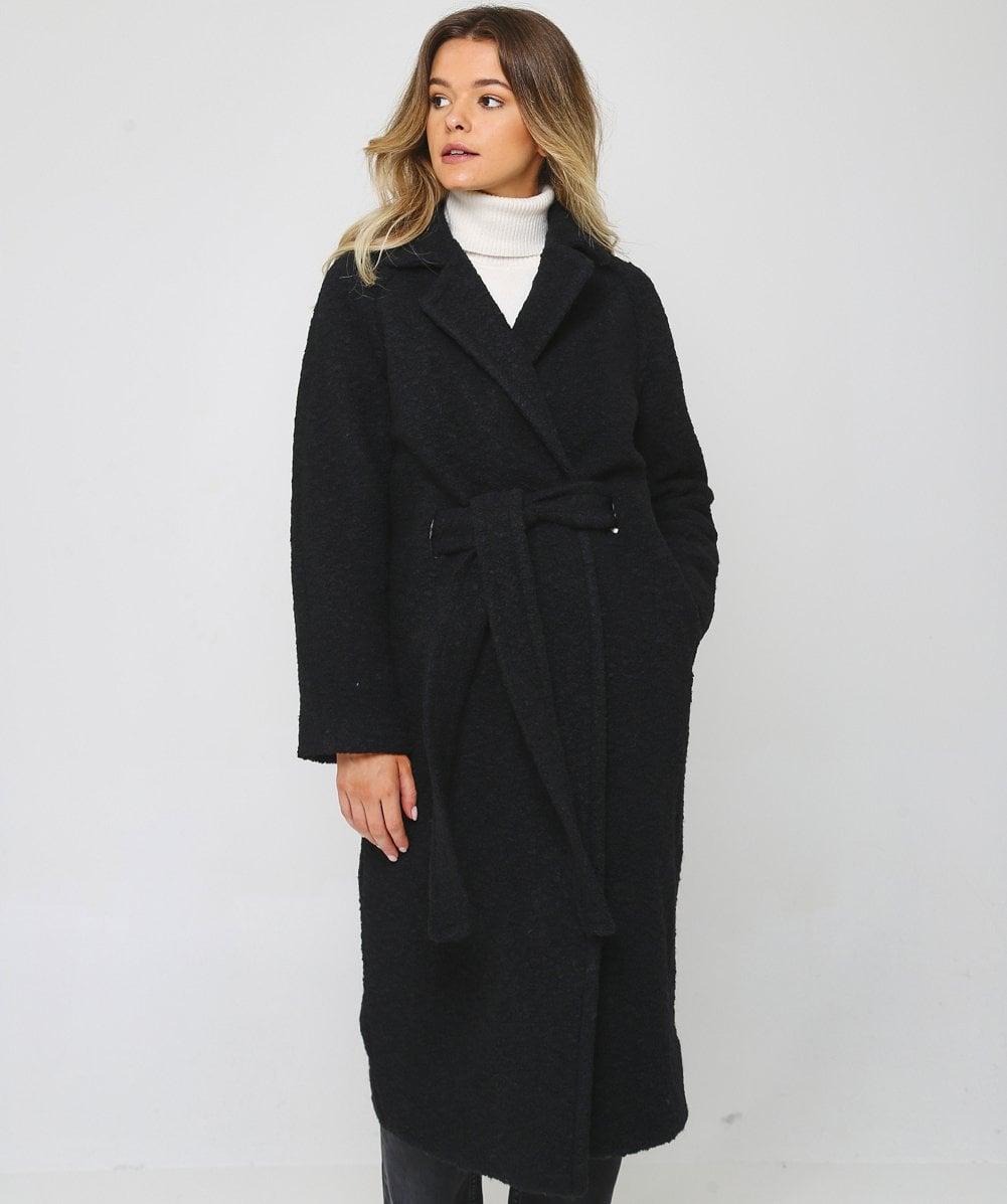 ganni wool wide collar coat