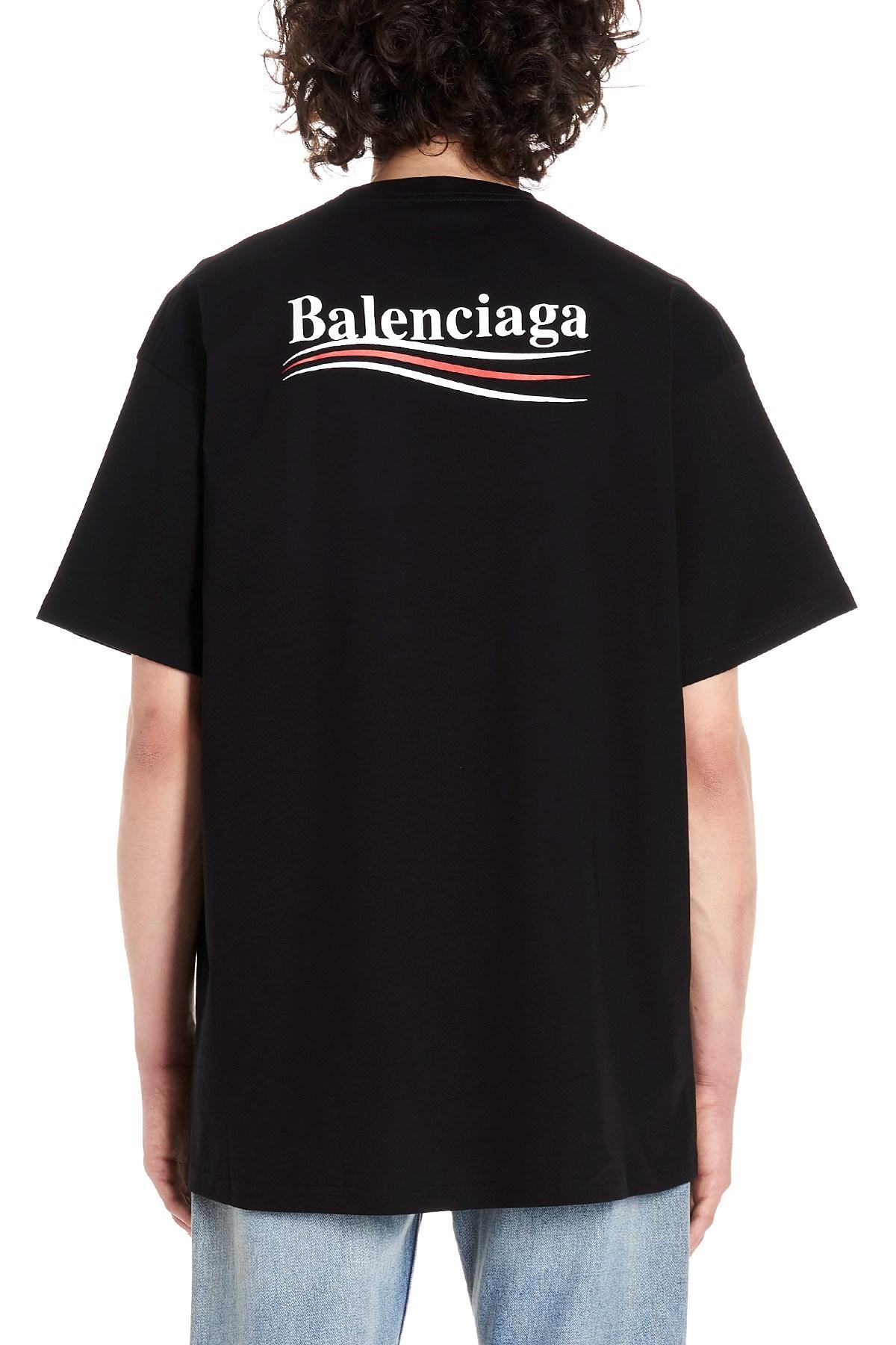 Balenciaga Cotton ' Political Campaign' T-shirt in Black for Men - Lyst