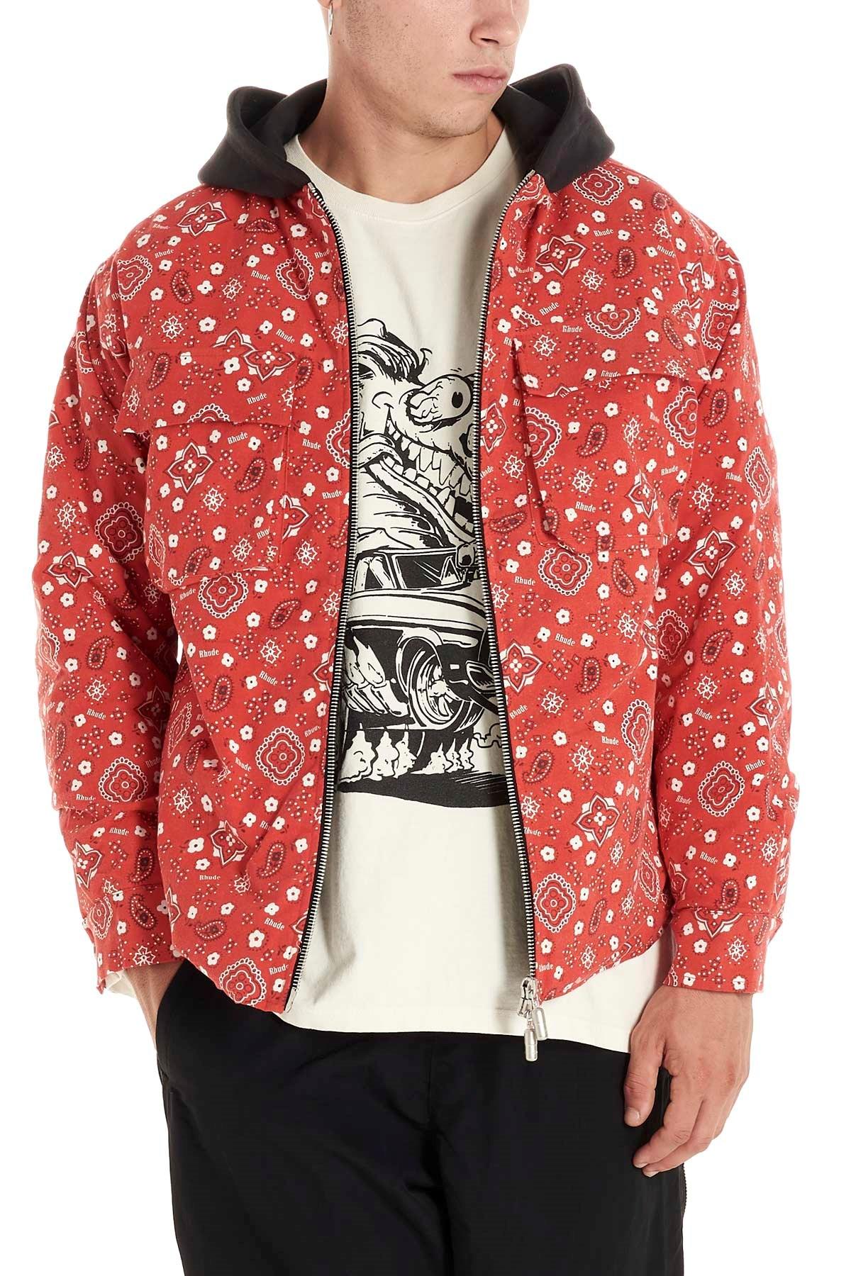 Rhude Cotton Bandana Print Jacket in Red for Men - Lyst