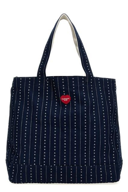 トートバッグ Carhartt 'Drewe Big Tote' shopping bag Carhartt WIP Drewe Tote | Ink / Natural Heart C Pinstripe
