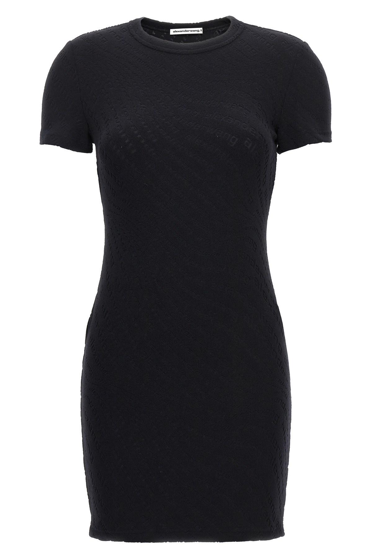 T By Alexander Wang Logo Dress in Black Lyst UK