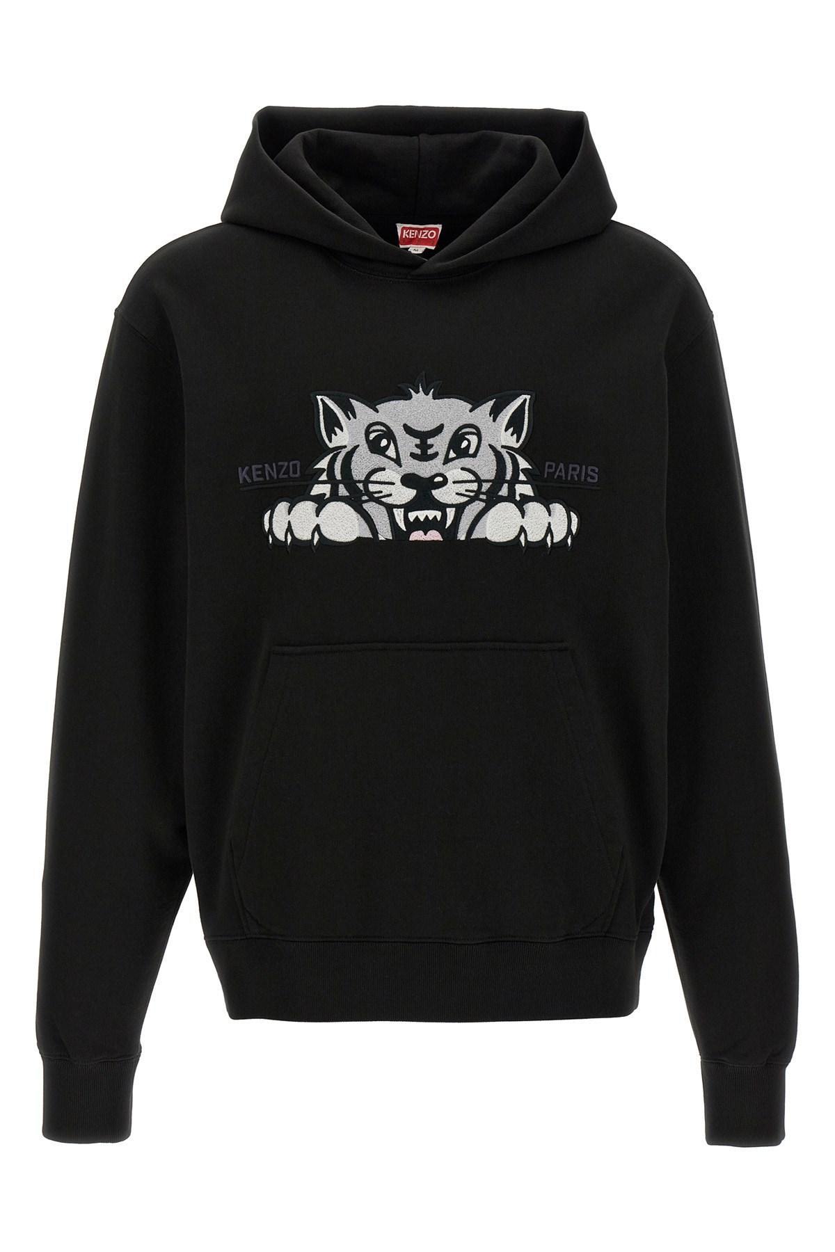 KENZO 'happy Tiger' Hoodie in Black for Men | Lyst UK