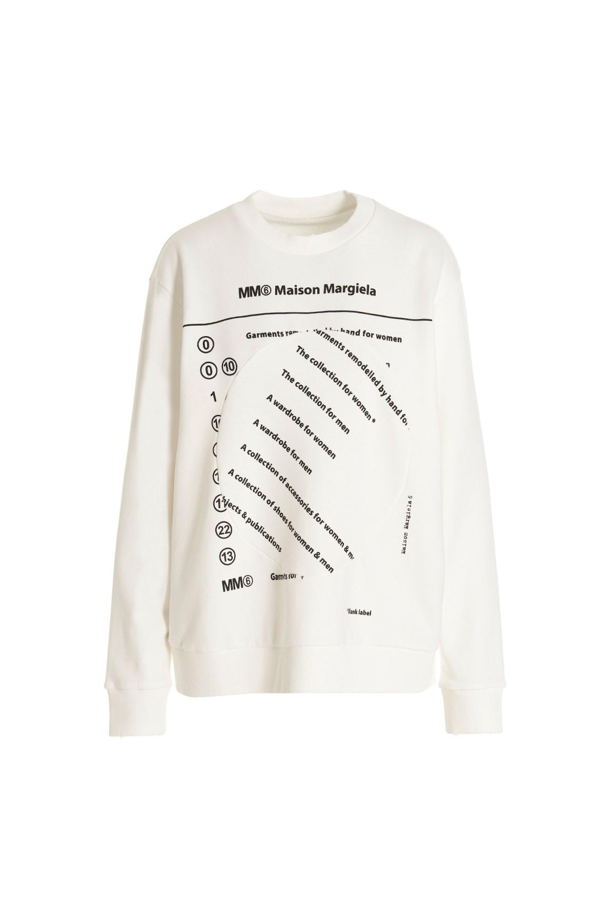 MM6 by Maison Martin Margiela Printed Sweatshirt in White | Lyst UK