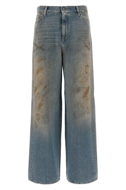 デニム・ジーパン Golden  Relaxed Wide-Leg Jeans With Ripped Detailing Golden Goose Relaxed Wide-Leg Jeans With Ripped Detailing