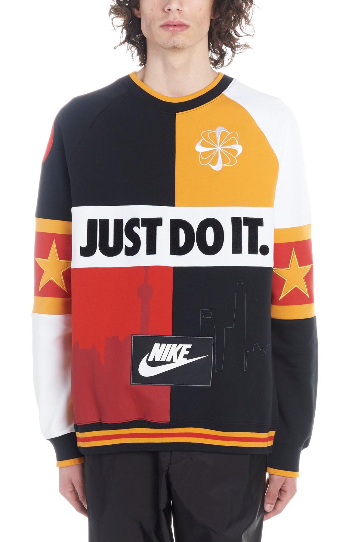 Nike Cotton Shanghai Crewneck Sweatshirt Black/canyon Gold for Men - Lyst