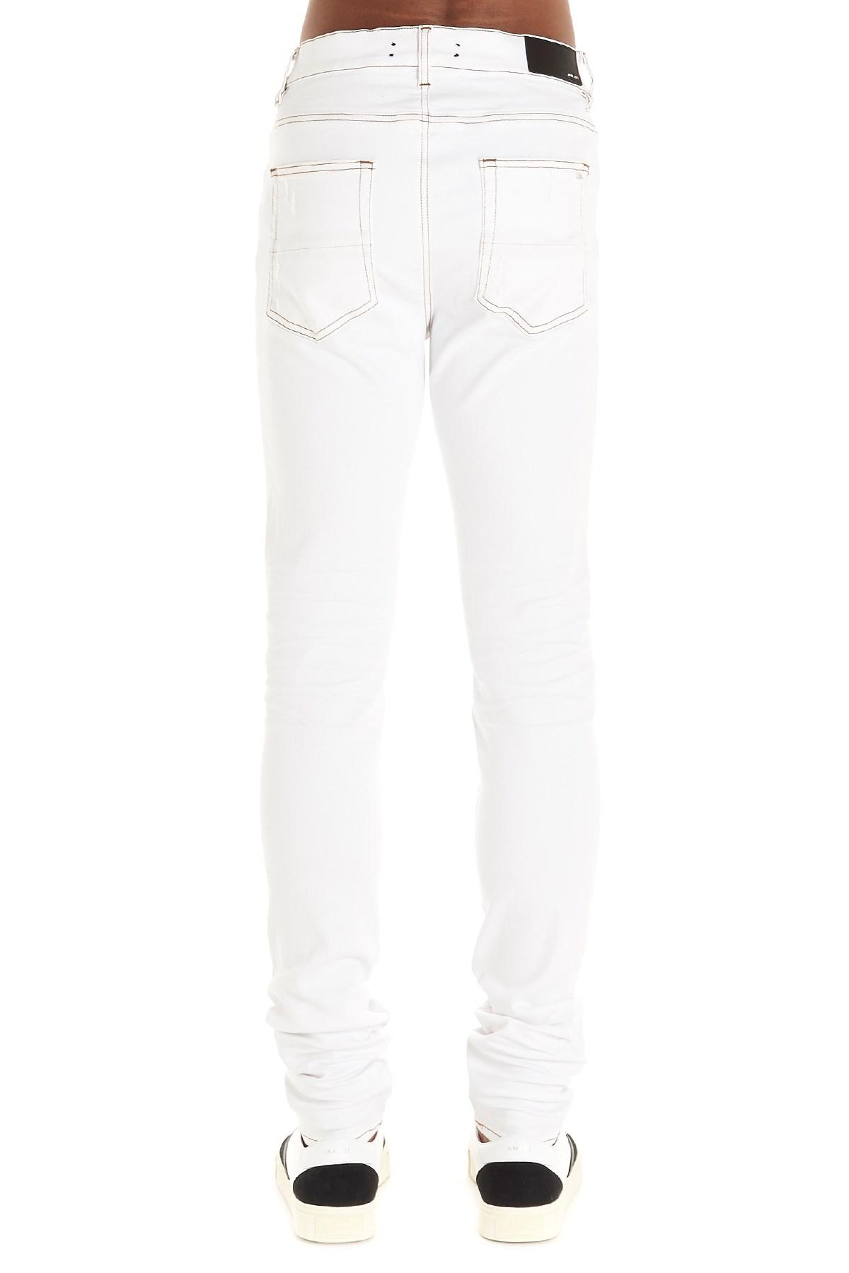 Amiri Denim Slash Skinny-leg Jeans in White for Men - Save 8% - Lyst