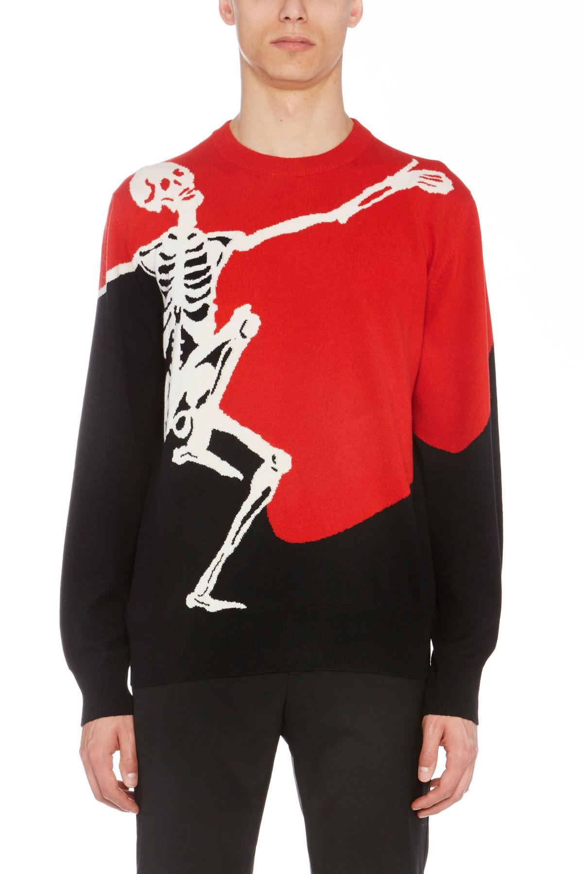 Alexander McQueen Dancing Skeleton Intarsia Crew Knit 
