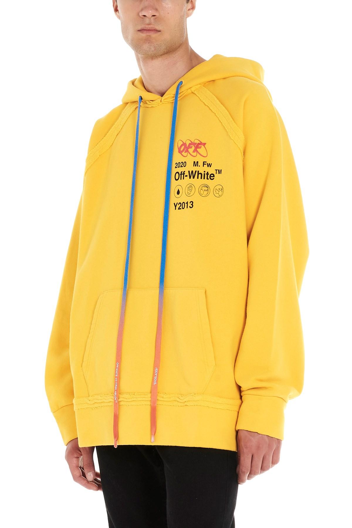 Off-White c/o Virgil Abloh Cotton Yellow Industrial Y2013 Incomplete Hoodie  for Men - Lyst