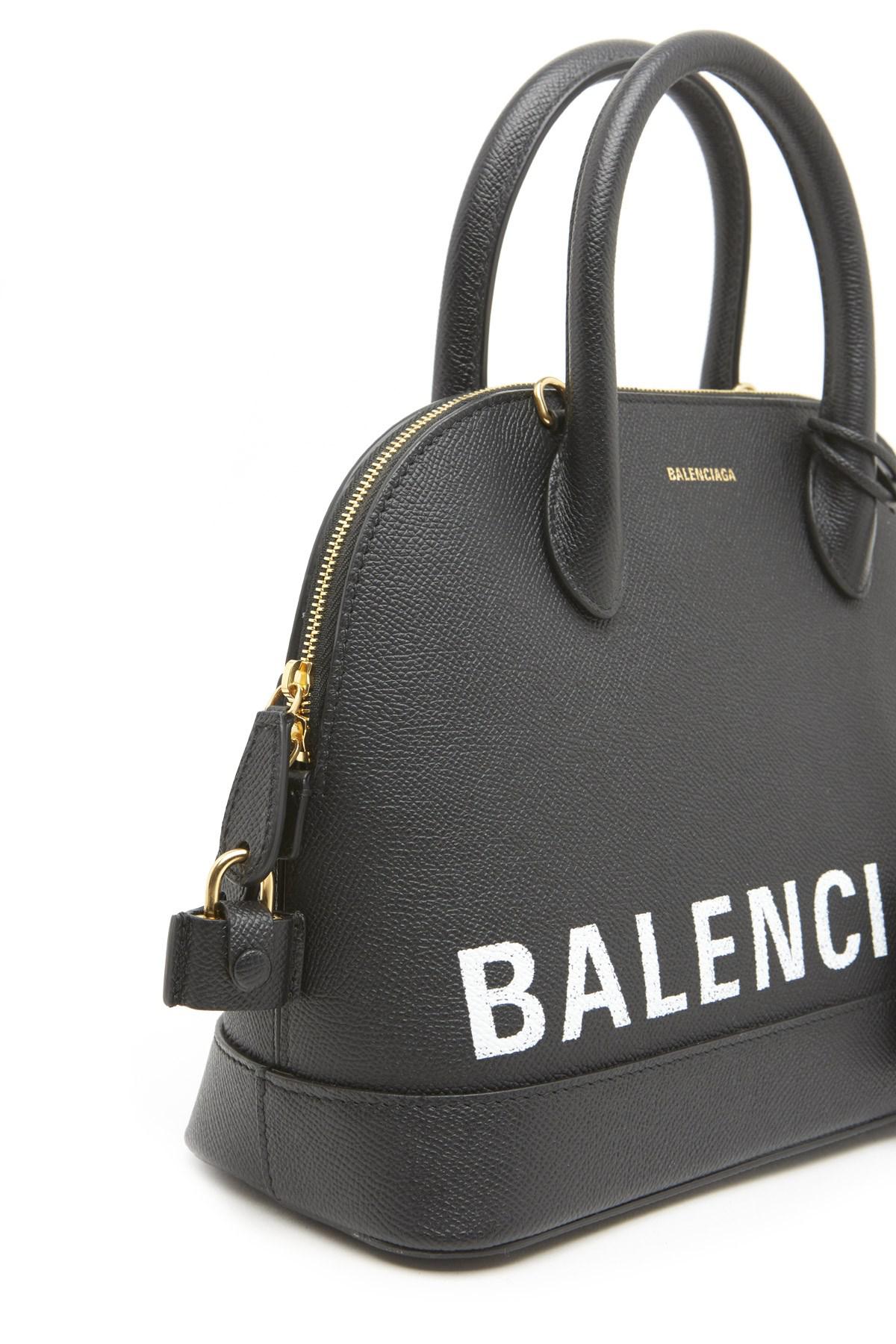 Balenciaga Leather 'ville' Hand Bag in Black - Lyst