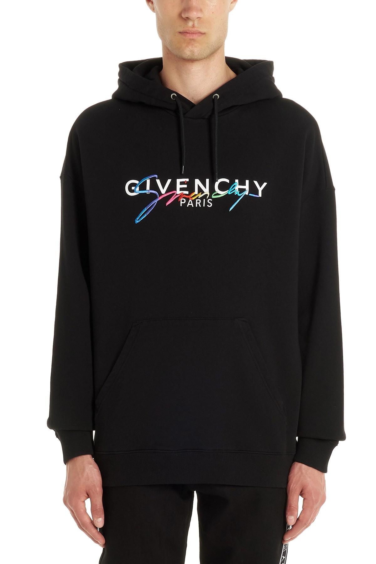 Givenchy Cotton 'rainbow' Hoodie in Black for Men - Lyst