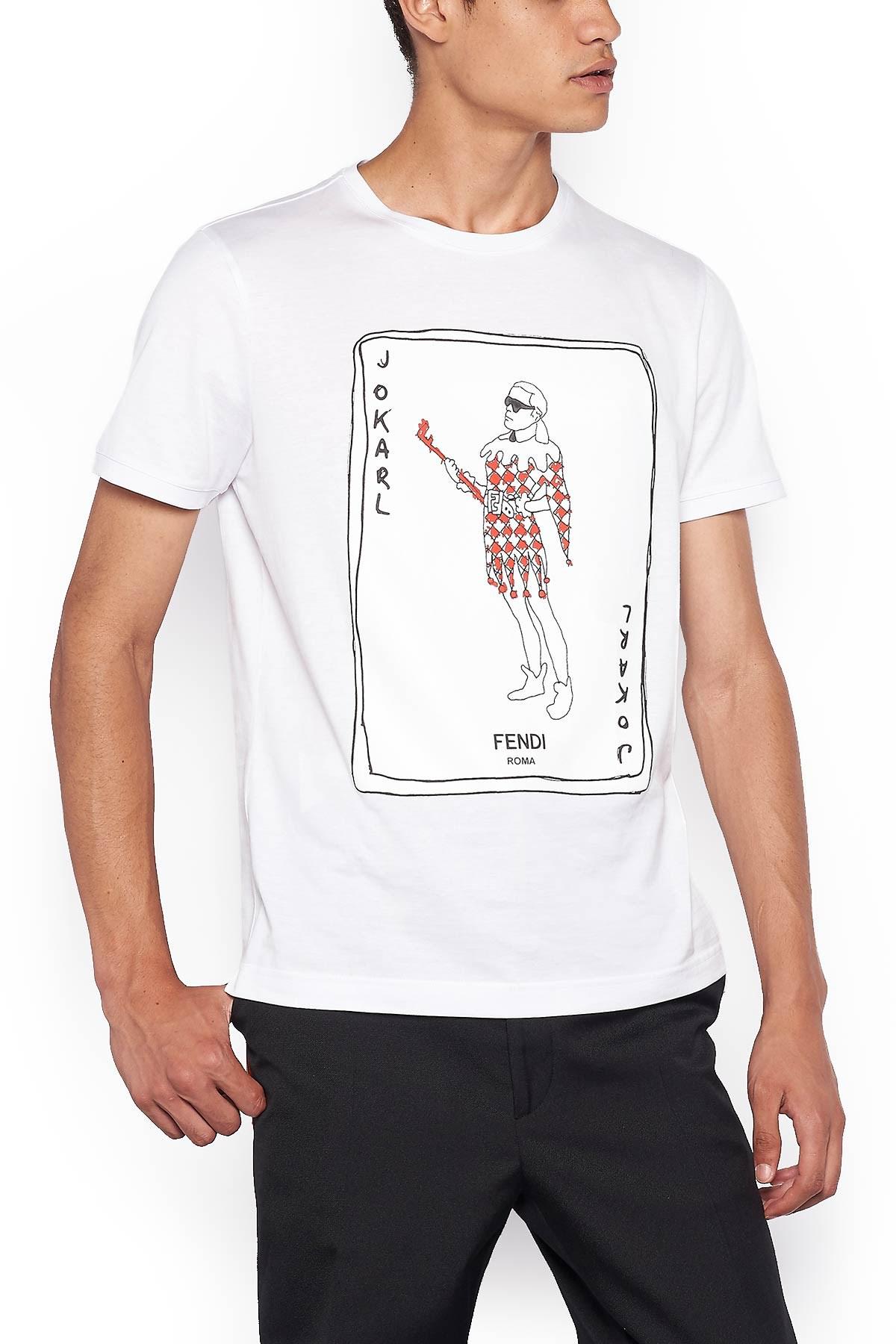 Fendi ' Jokarl' T-shirt in White for 