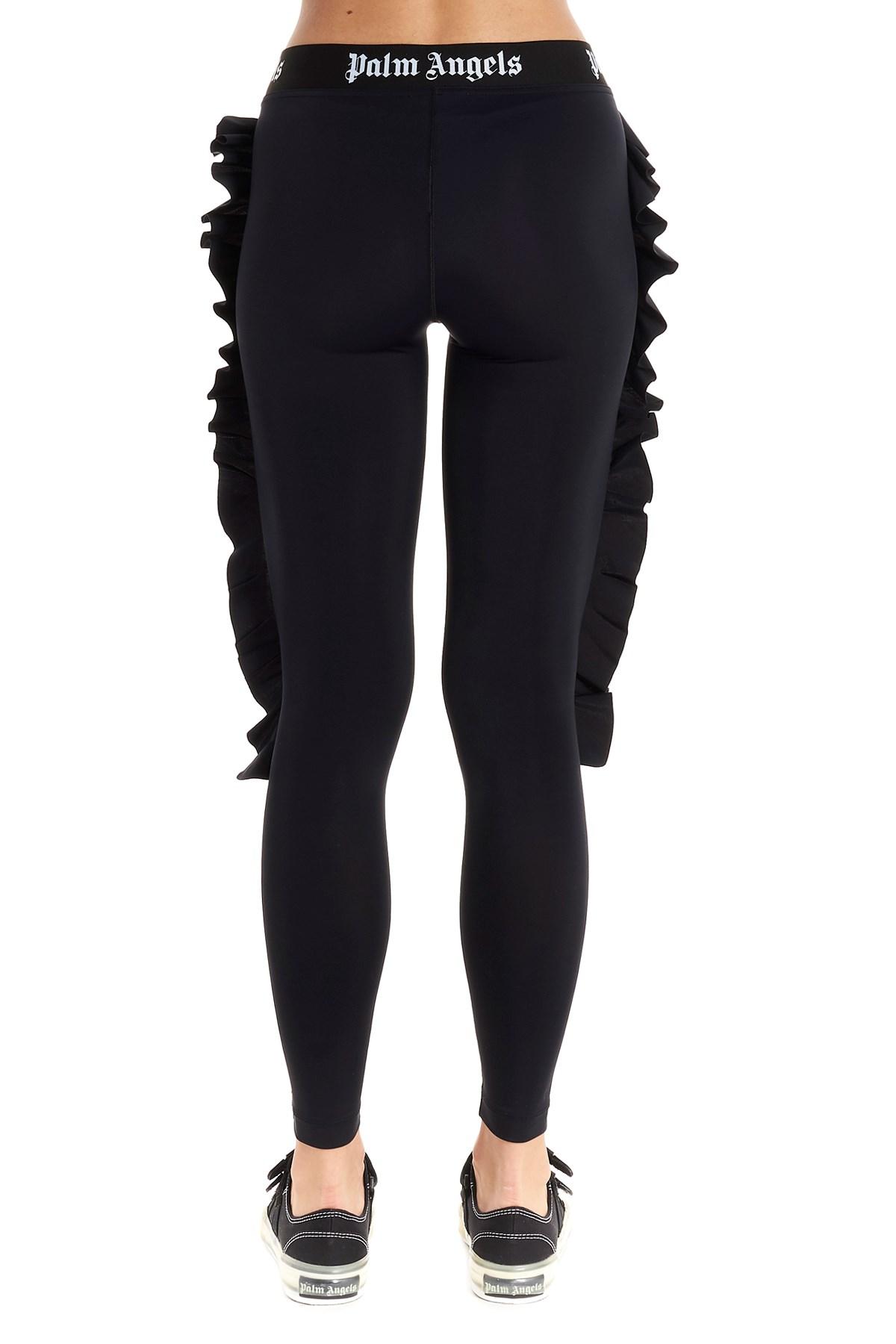 Palm Angels Synthetic Ruffles leggings in Black - Lyst