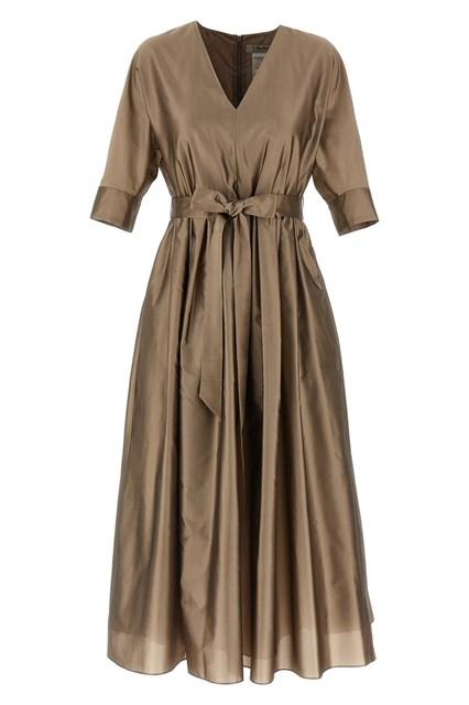 ワンピース S Max Mara VIOLA Long silk organza dress Max Mara Viola Dress in Natural | Lyst