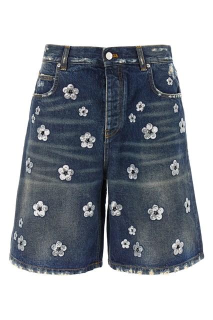 【Marc Jacobs】Sequin Daisy Wide Leg Shorts ショートパンツ Marc Jacobs 'sequin Daisy Wide Leg' Bermuda Shorts in Blue