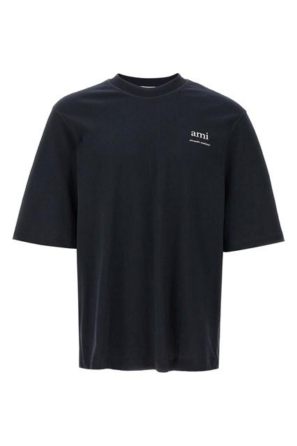 Ami Paris Logo T-shirt in Black for Men | Lyst
