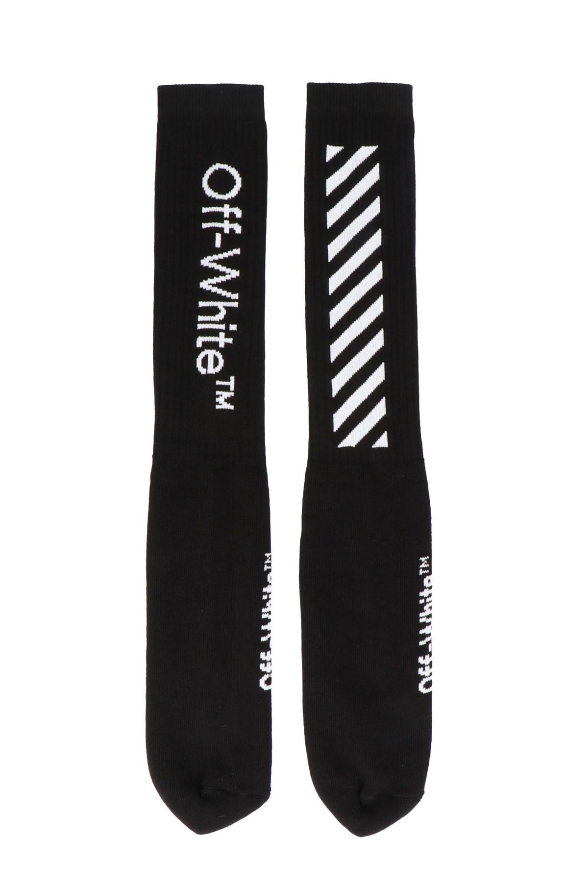 Off-White c/o Virgil Abloh Synthetic Diagonal Mid Socks in Black for ...