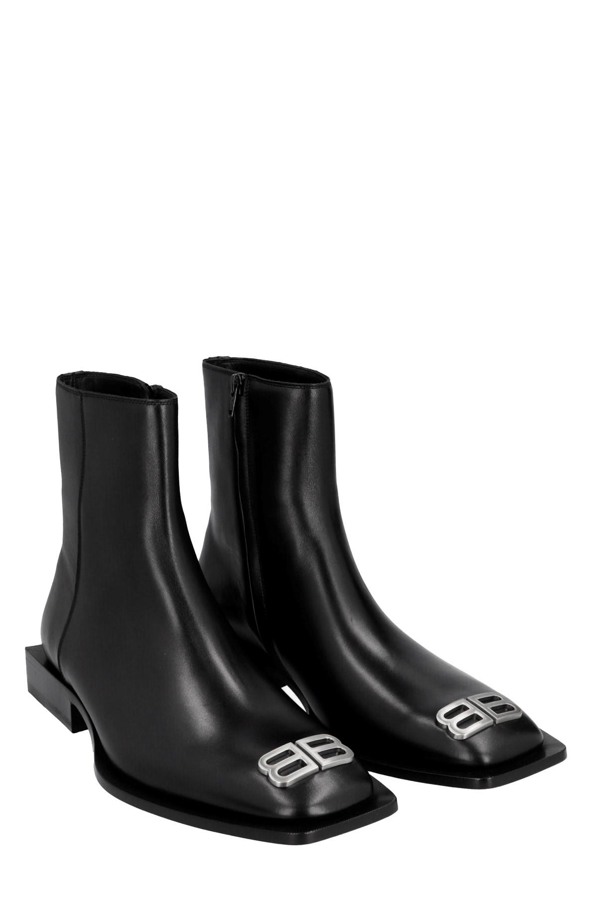 Balenciaga Leather 'flat Rim Bootie' Ankle Boots in Black for Men - Lyst