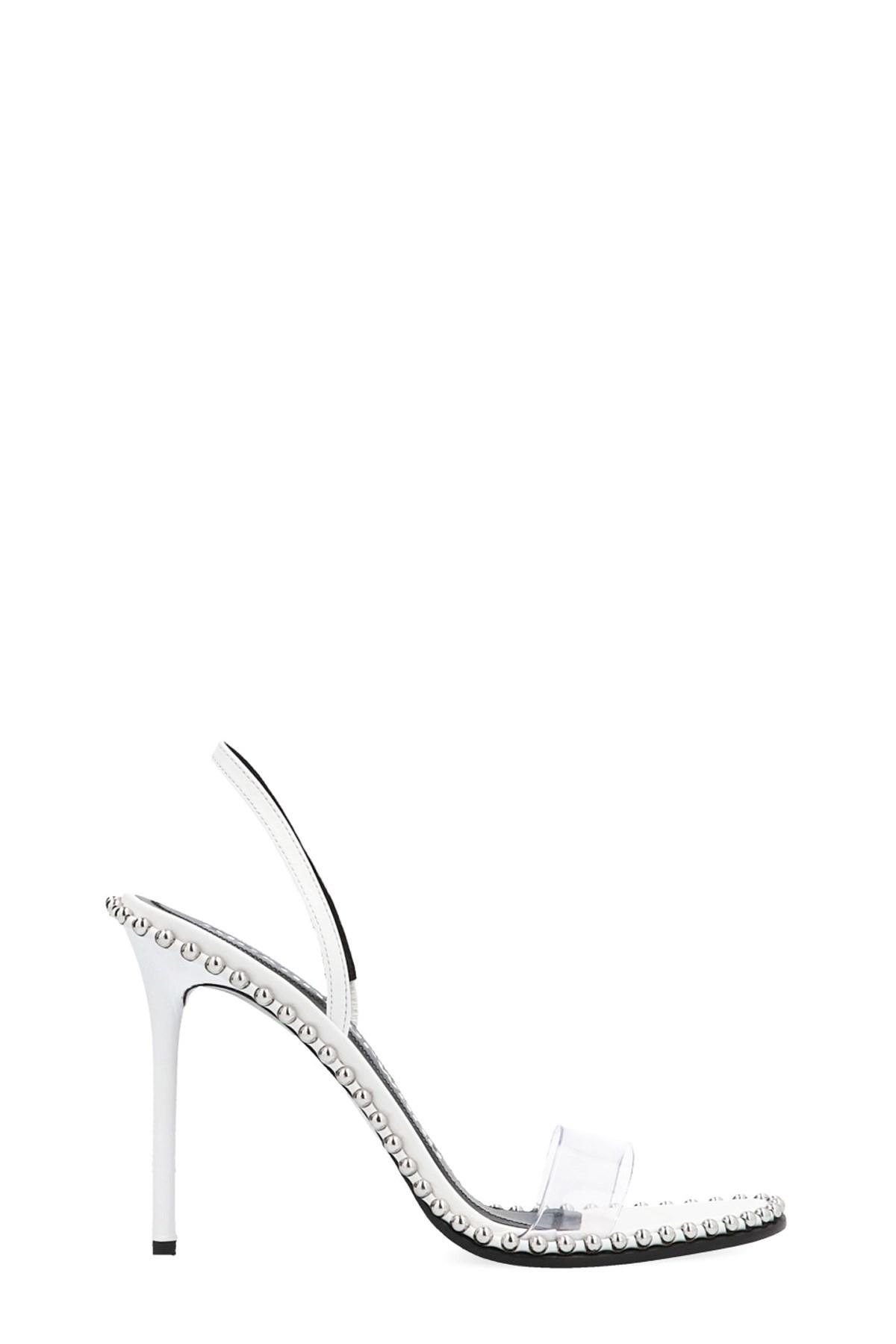 Alexander Wang Nova Studded Clear strap High Heel Sandals in White