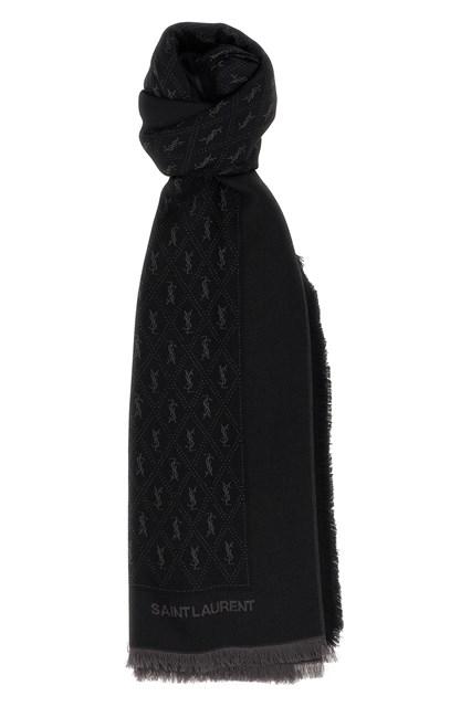 マフラー・ストール SAINT LAURENT BLACK WOOL SCARF Yves Saint Laurent Wool & Caсhemire BLACK SCARF New | eBay