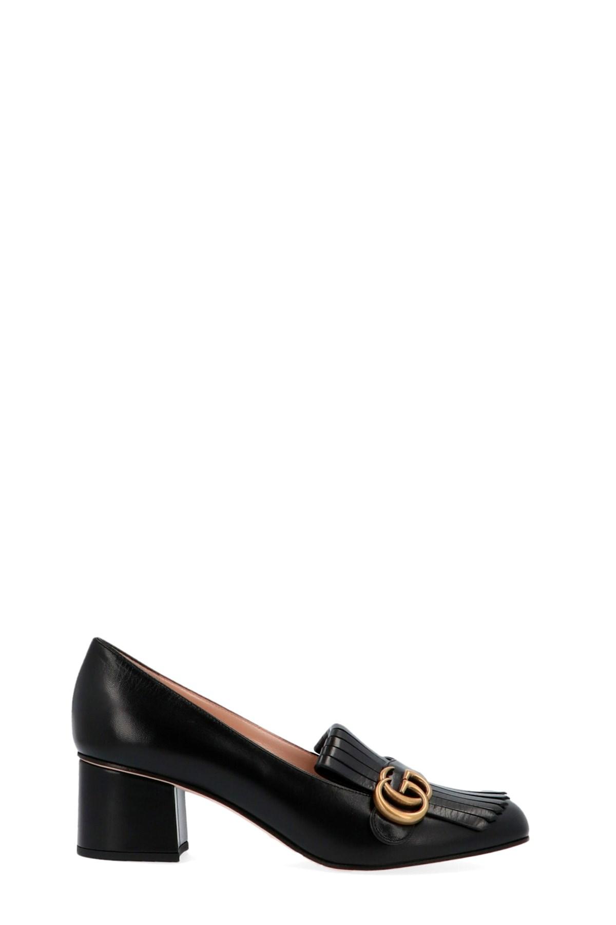 Gucci Leather &#39;marmont&#39; Loafers in Black - Lyst
