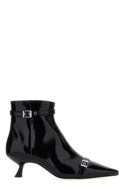 Black patent kitten heel ankle boots deals