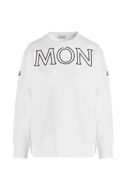 Moncler Logo Sweatshirt in White | Lyst
