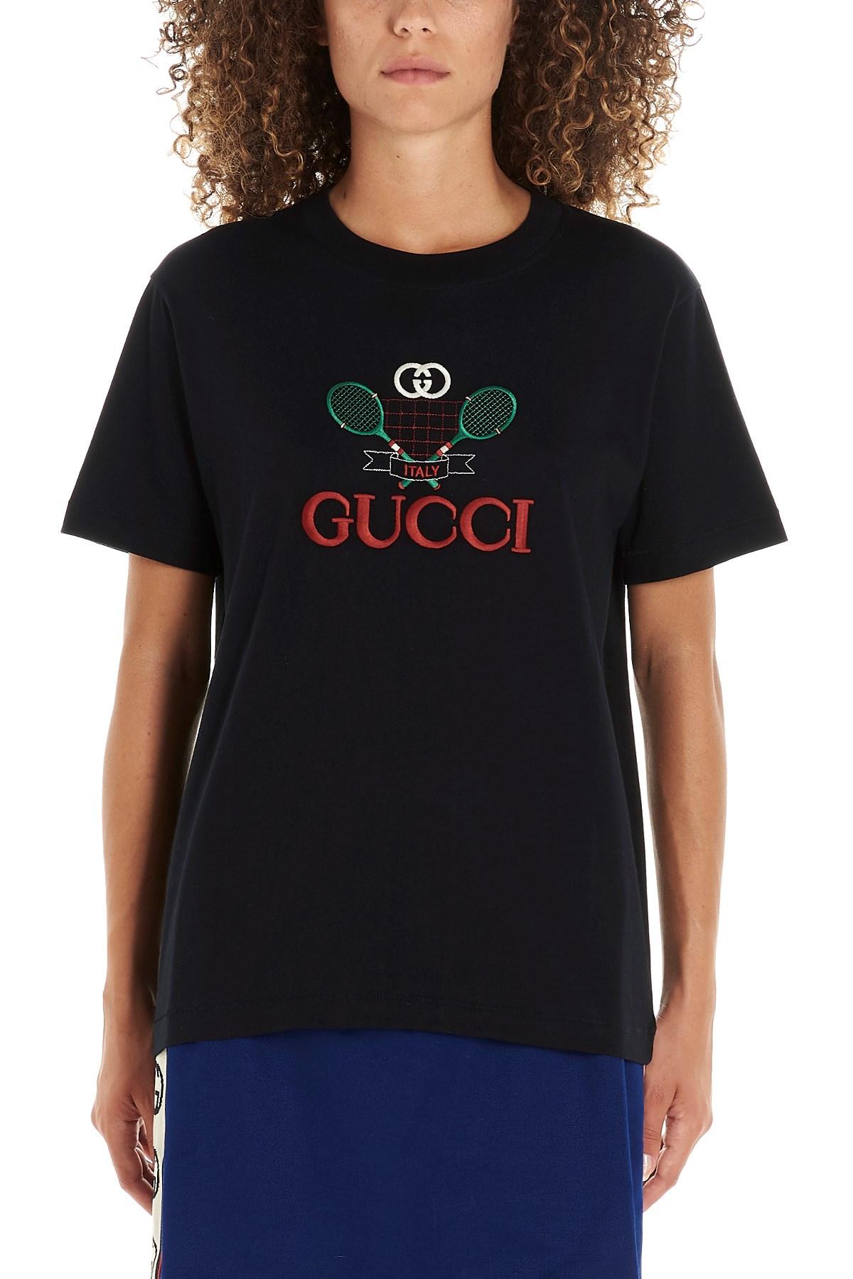 Gucci Tennis Embroidered Pattern Black - Lyst