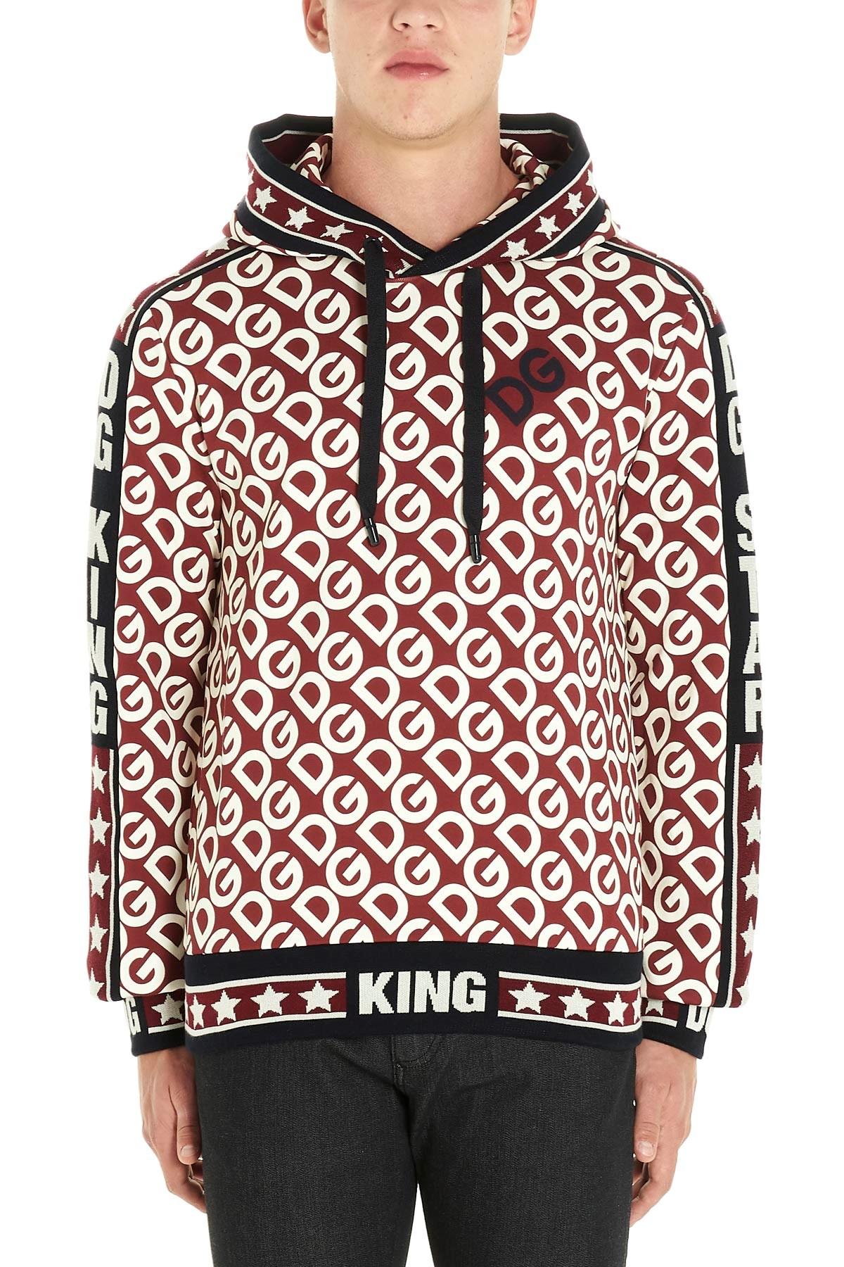 Dolce & Gabbana Cotton Logo Mania Hoodie in Burgundy (Red) for Men Lyst