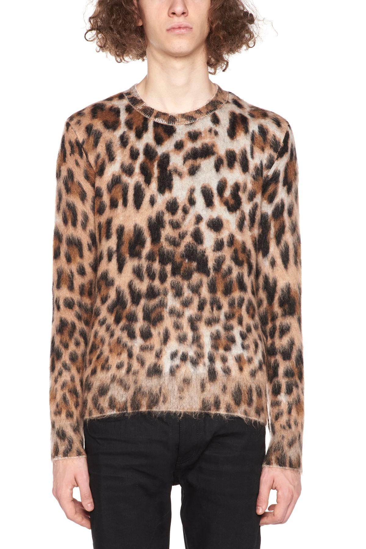 Saint laurent leopard sweater cheap