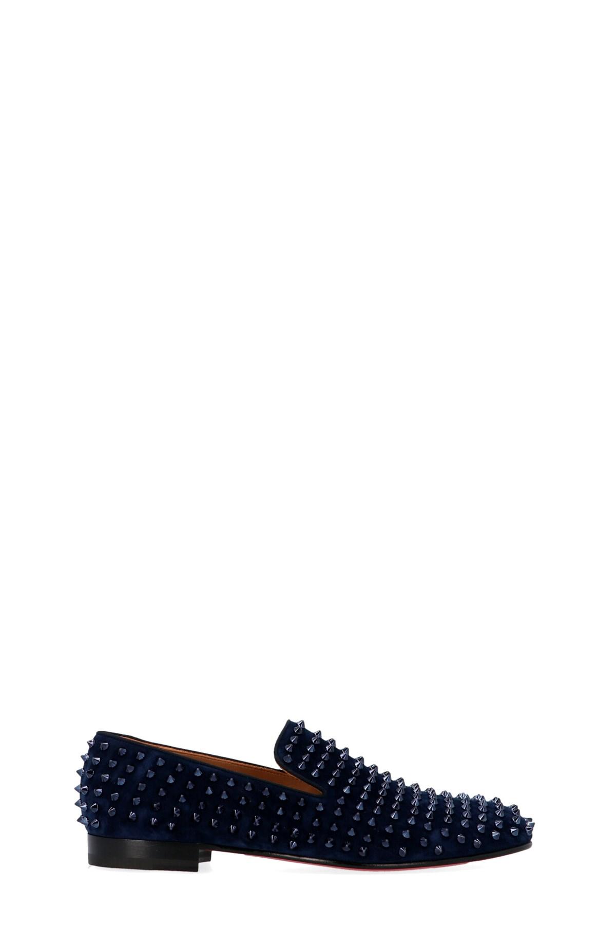 Louboutin Leather Rollerboy Spike Loafers in Blue for -