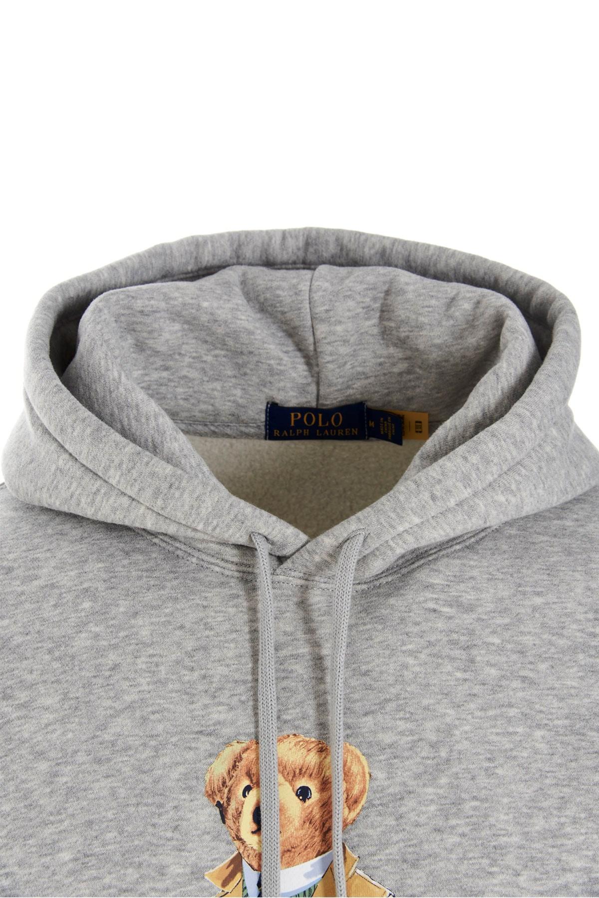 polo bear hoodie grey