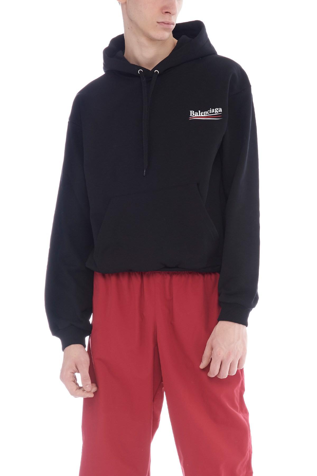 balenciaga hoodie black and red