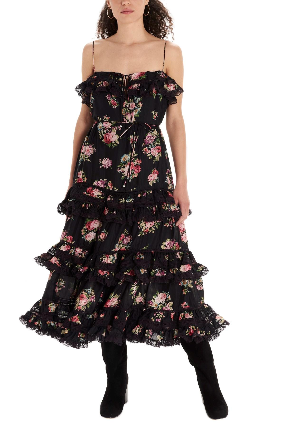 zimmermann black floral dress