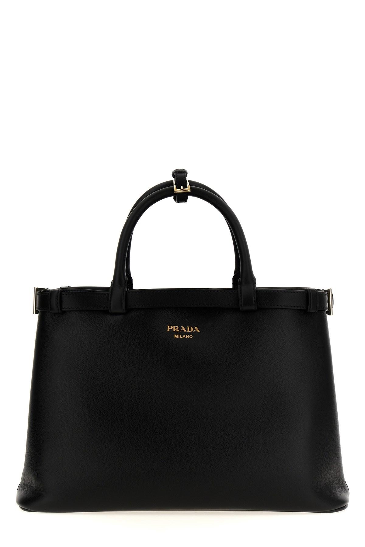 Prada Buckle Medium Handbag in Black Lyst UK