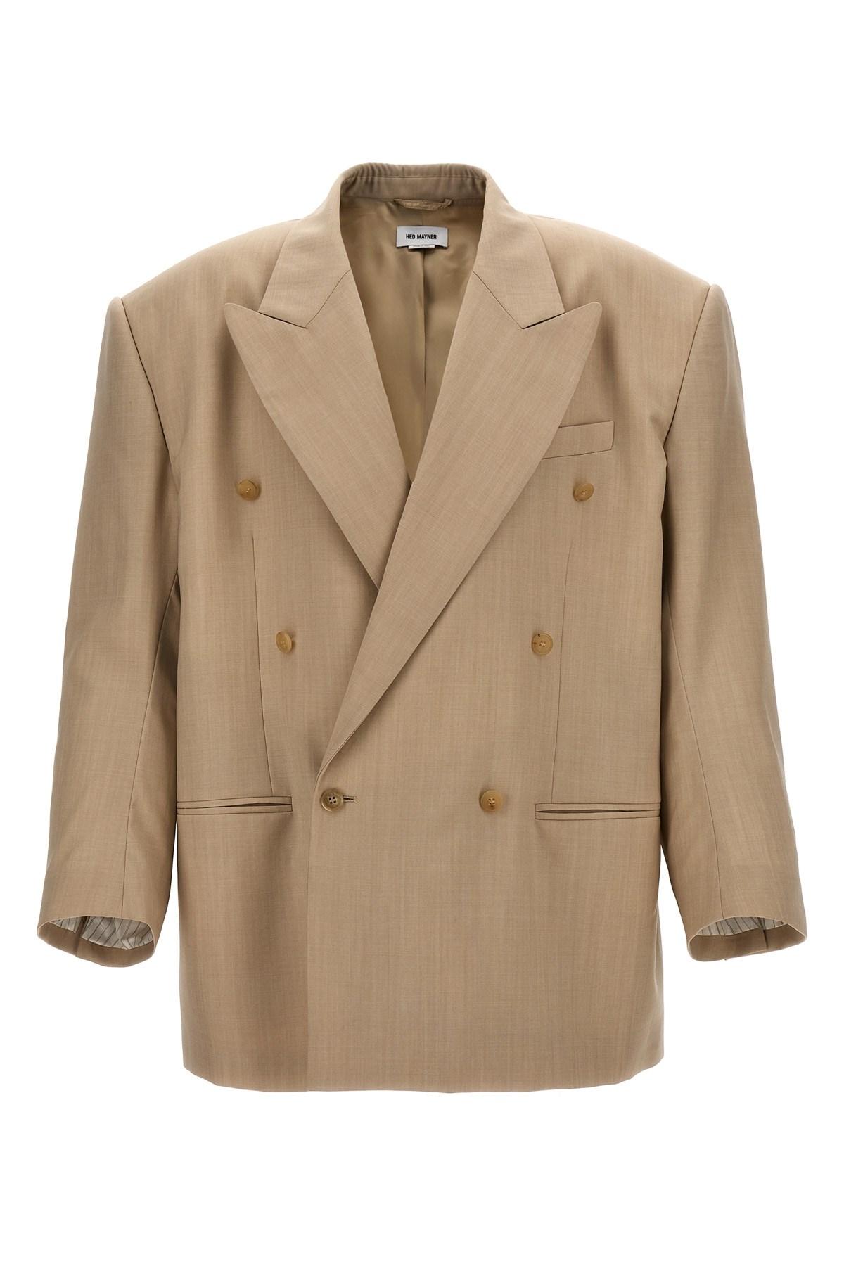 Hed Mayner Double-breasted Wool Blazer in Natural for Men | Lyst UK