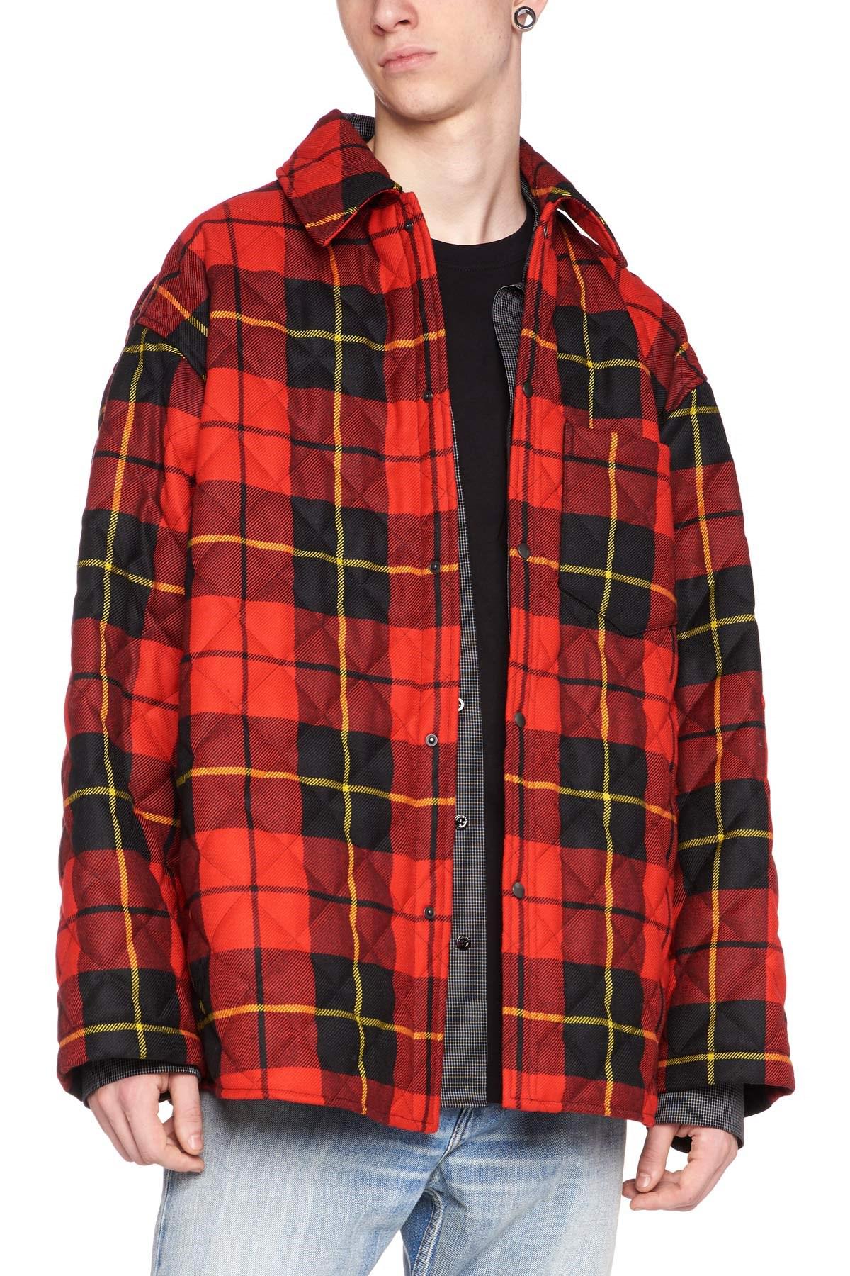 mens checked padded jacket