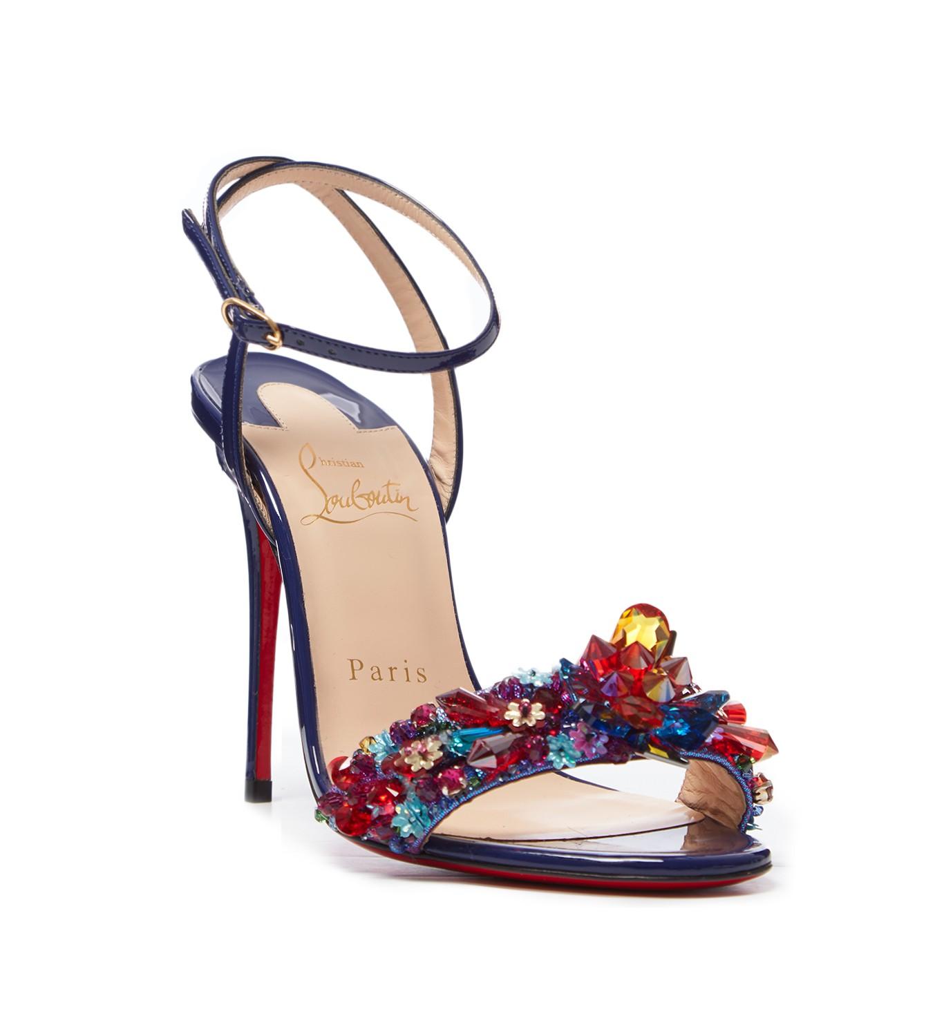 Christian Louboutin Multiqueen Ankle Strap Stiletto Heels in Blue - Lyst