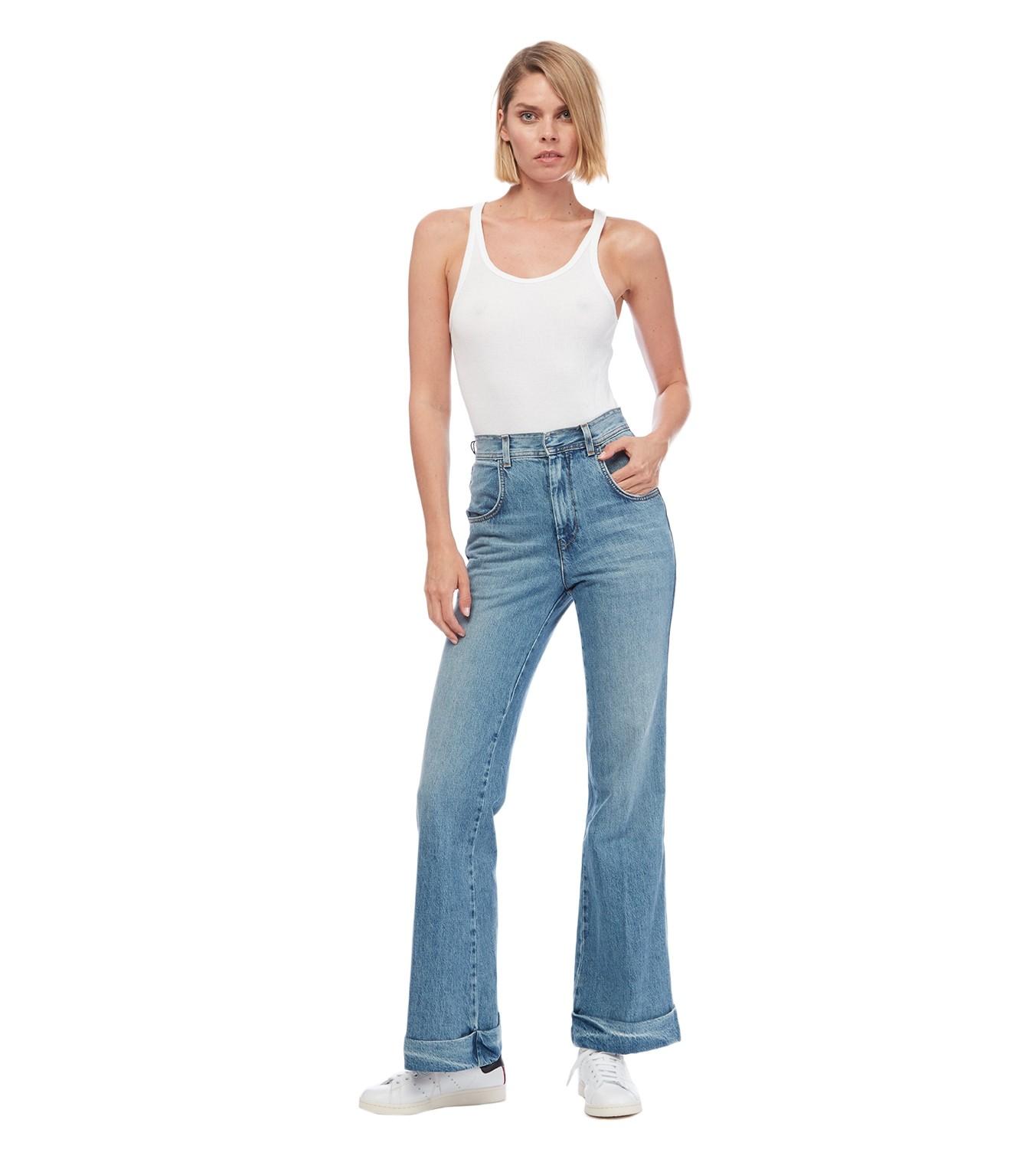 RE/DONE Denim 70s High-rise Cuffed Bell Bottom Jeans in Blue - Lyst