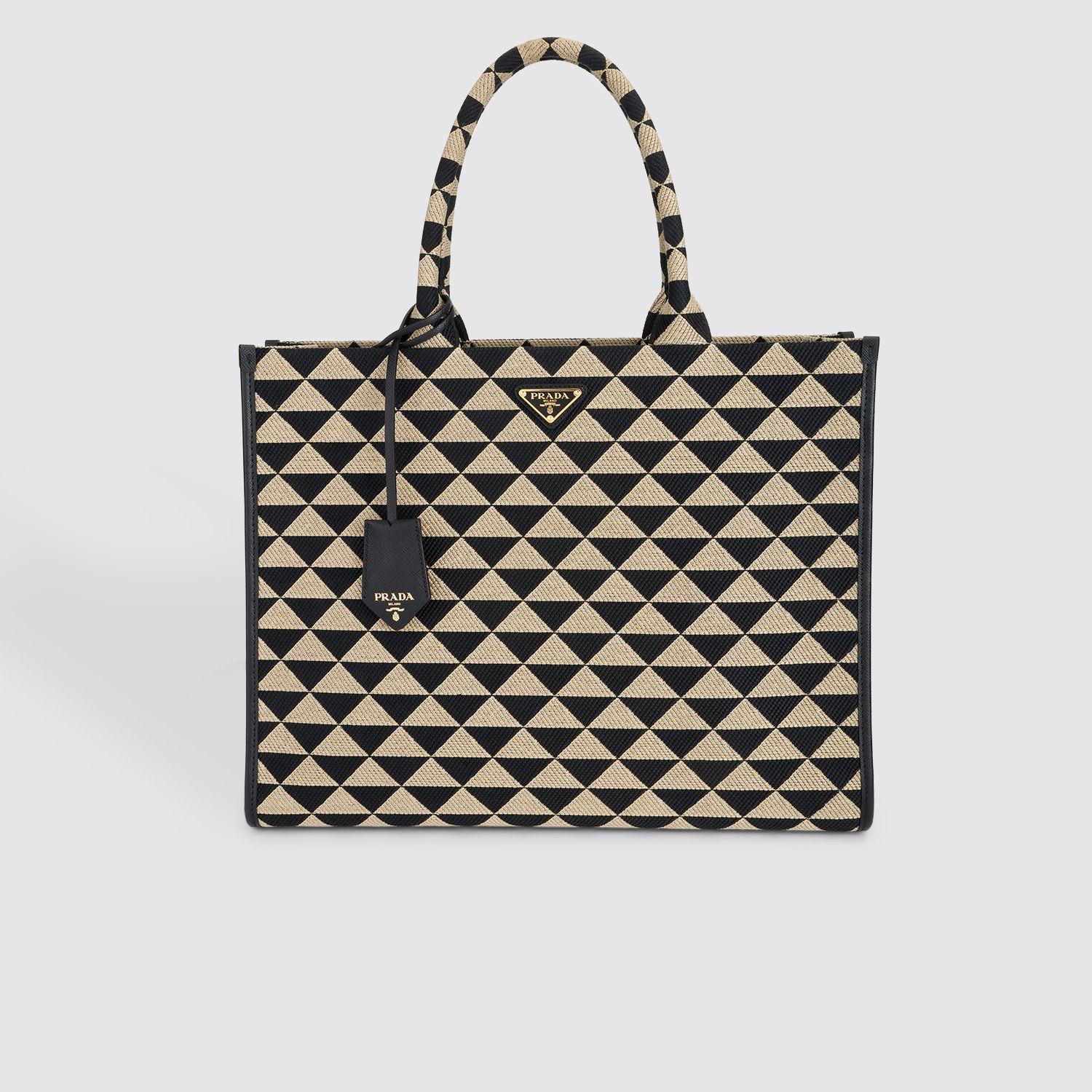 Prada Luxury Jacquard Handbag in Black for Men | Lyst