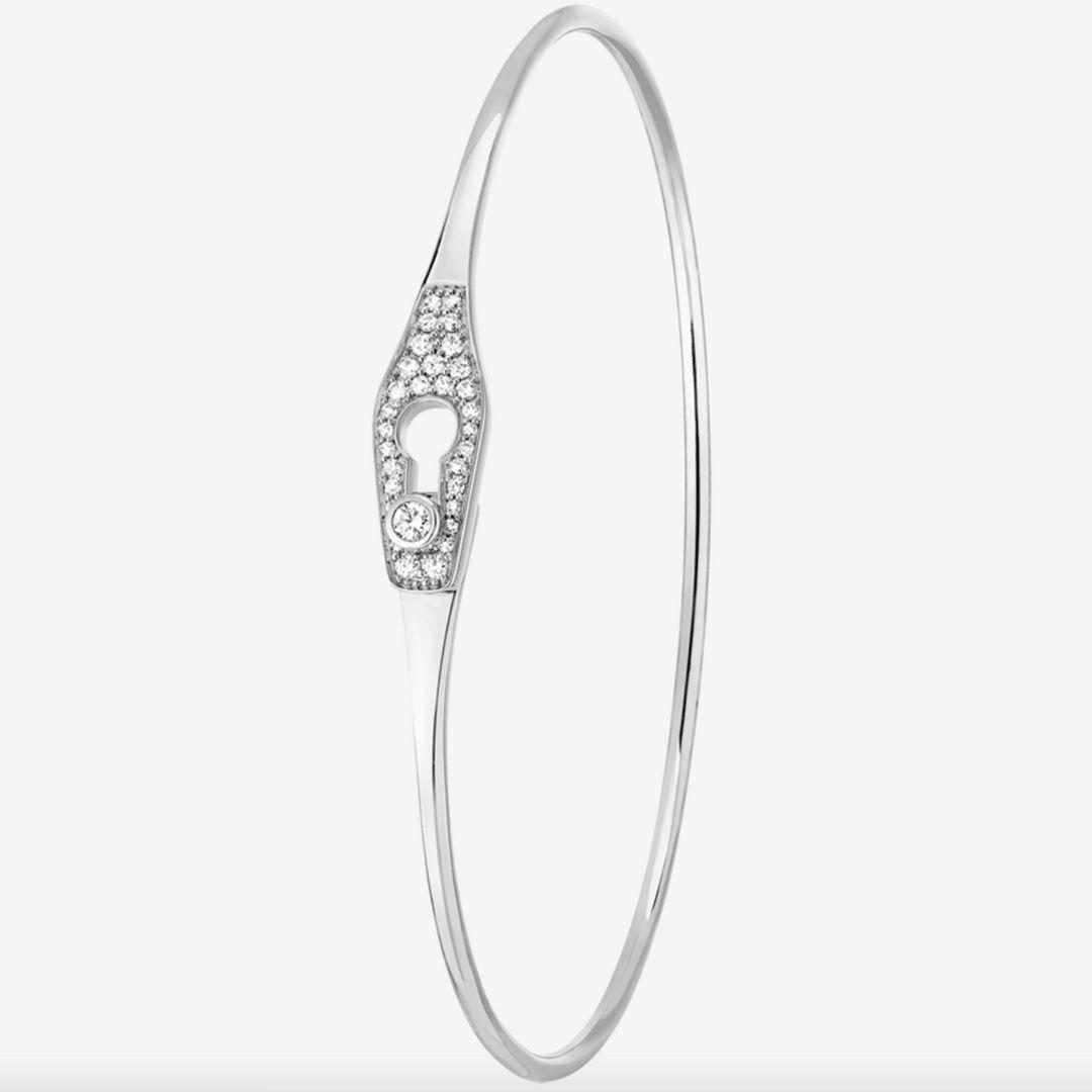 Dinh Van Serrure Narrow Bracelet In White Gold | Lyst