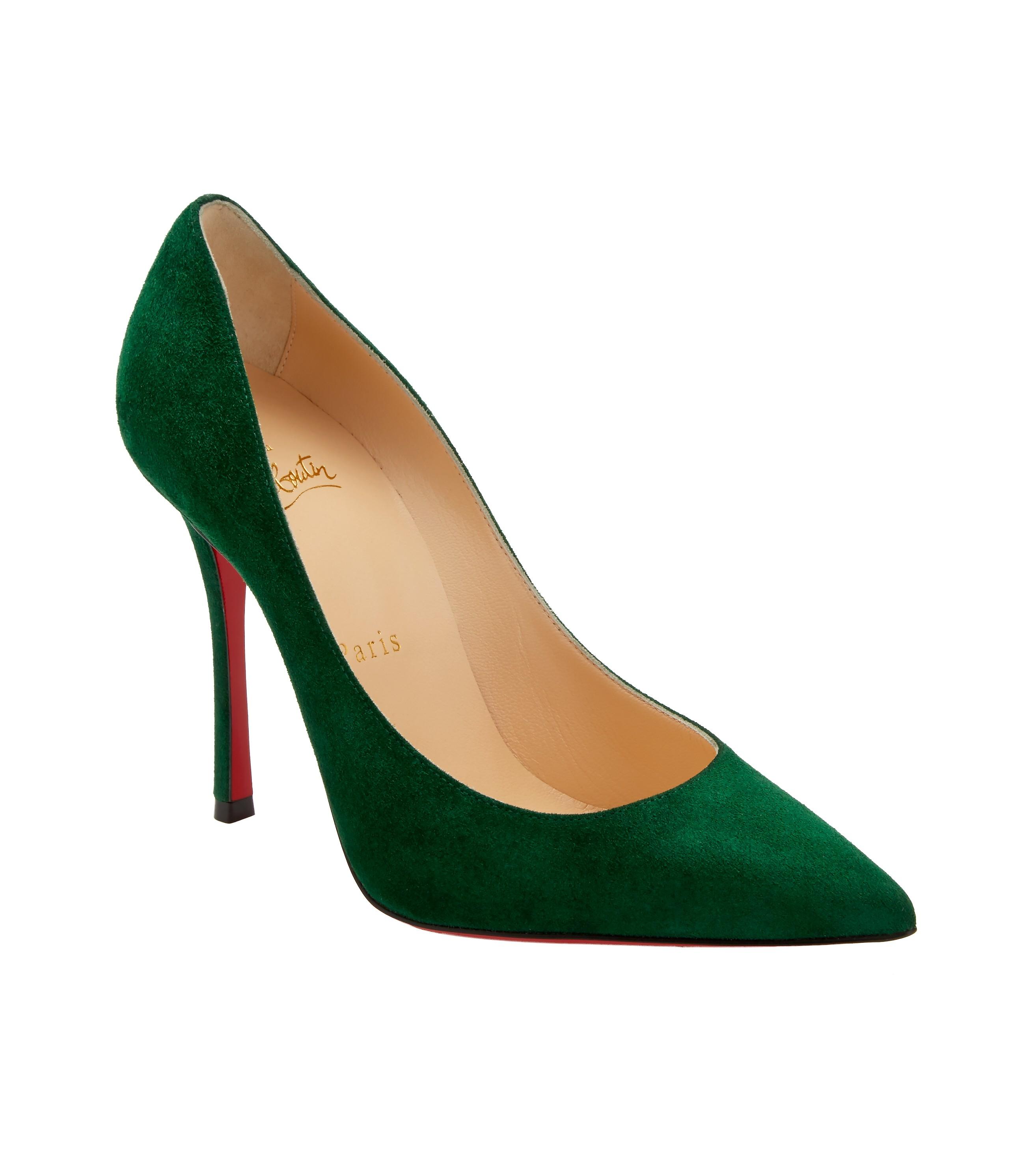 Christian Louboutin Decoltish Jungle Green Suede Pumps - Lyst