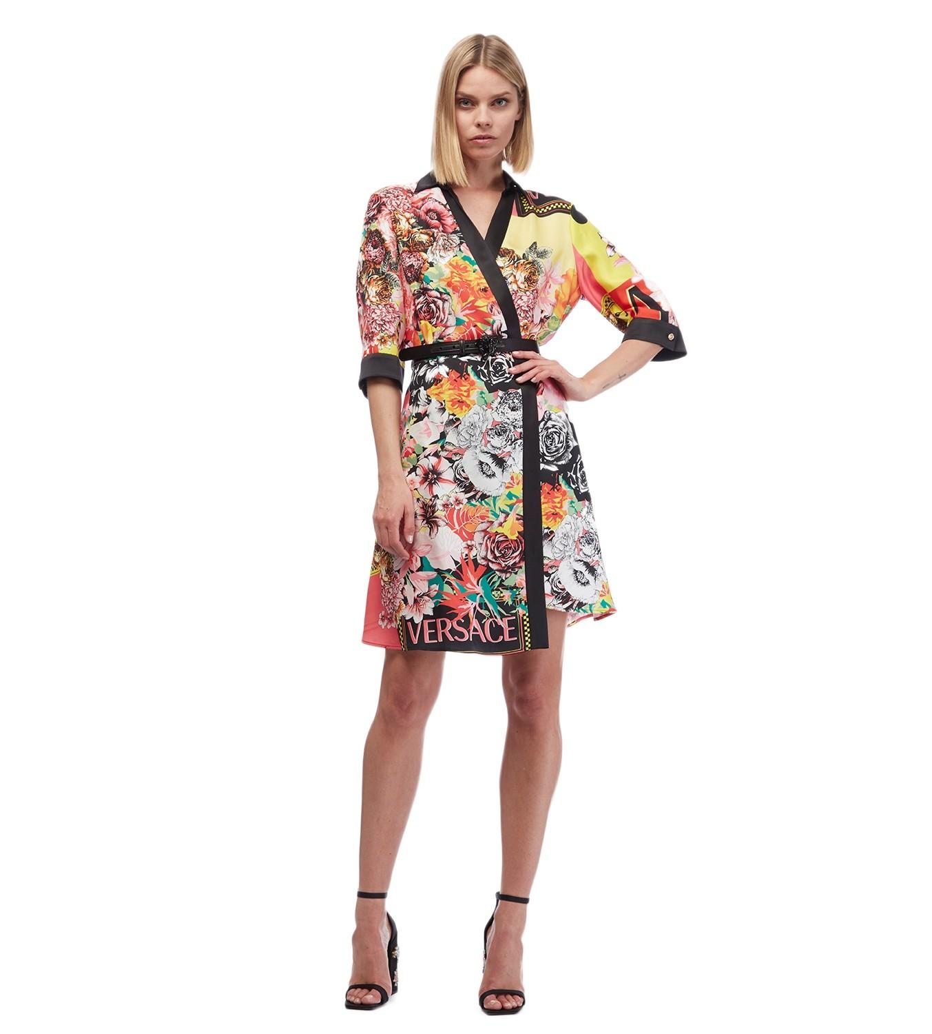 versace silk shirt dress