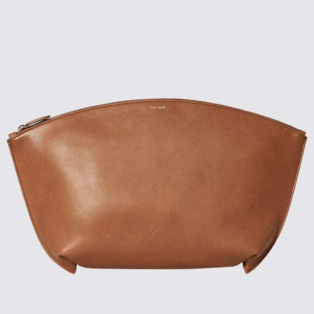 The Row Dante Clutch In Leather in Brown Lyst