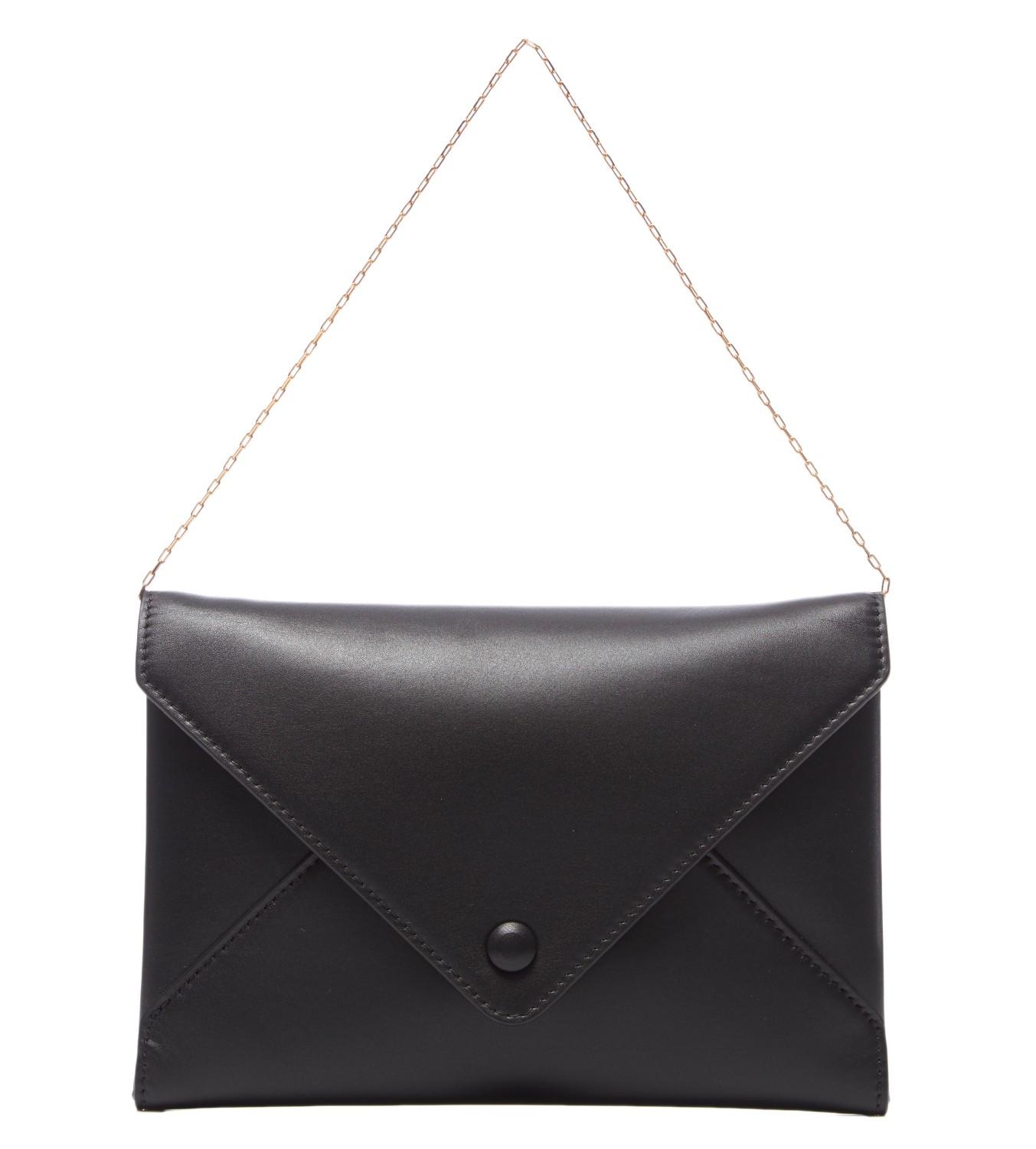 The Row Leather Envelope Clutch in Black Lyst