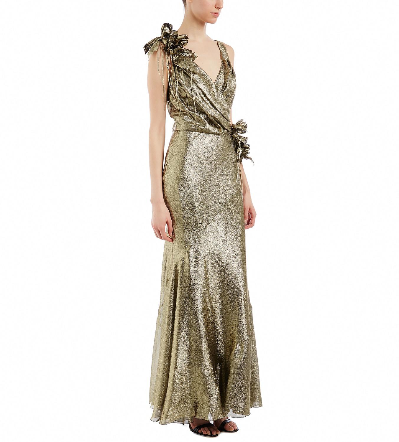 gold metallic gown